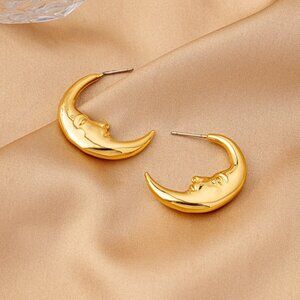 Alexis Bittar Moon Woman Shaped Polished Earrings